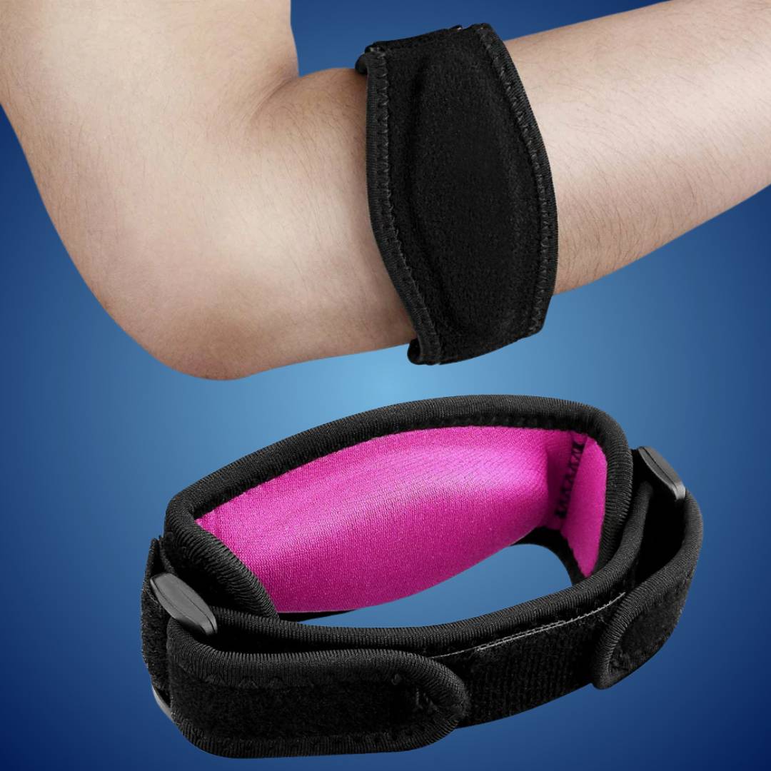 FlexSupport Adjustable Elbow Brace Support Pad | Elbow Pain Relief - Compression for Elbow Pain - Comfortable Elbow Brace