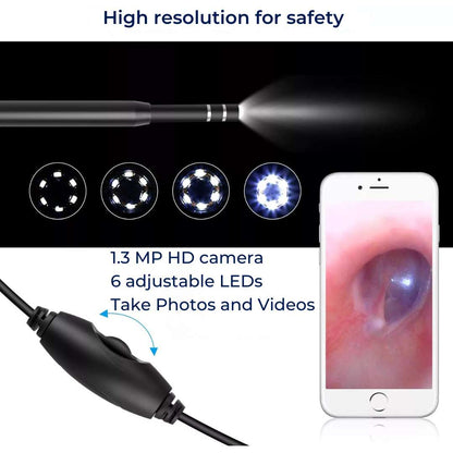 EarVision Professional Ear Endoscope – HD Inspection – Live Monitoring – Capture Images & Video – Removes Wax & Foreign Objects