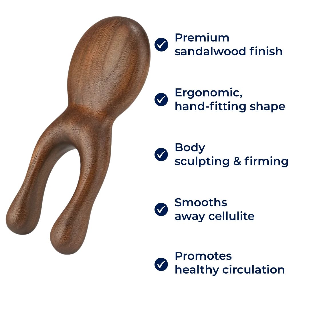 MeritWood | Facial Meridian Comb – Lift & De-Puff – Satin Sandalwood – Smooth Skin & Relaxation – Daily Renewal for Tired Skin
