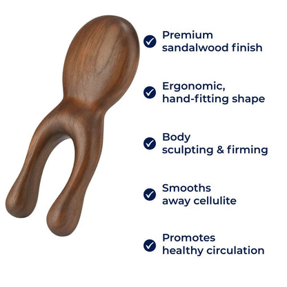 MeritWood | Facial Meridian Comb – Lift & De-Puff – Satin Sandalwood – Smooth Skin & Relaxation – Daily Renewal for Tired Skin