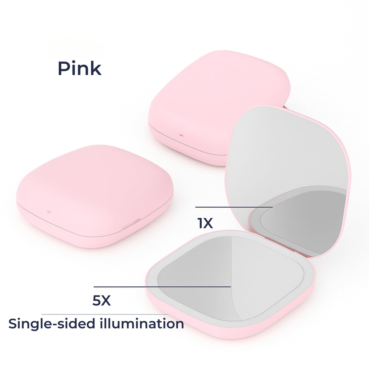 GlowFold | Light Up Makeup Mirror – Adjustable LED Brightness – Compact Folding Double-Sided – Travel & Home Use