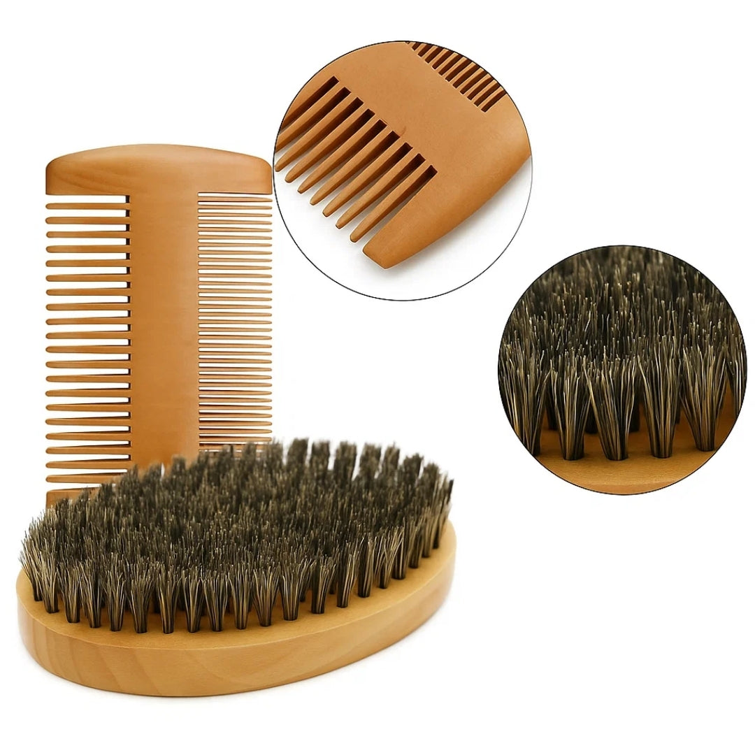 GentleGroom | Beard Brush Set – Easy Lather & Frizz Control – Soft Bristles – Skin-Friendly Grooming – Perfect Daily Beard Care for Men