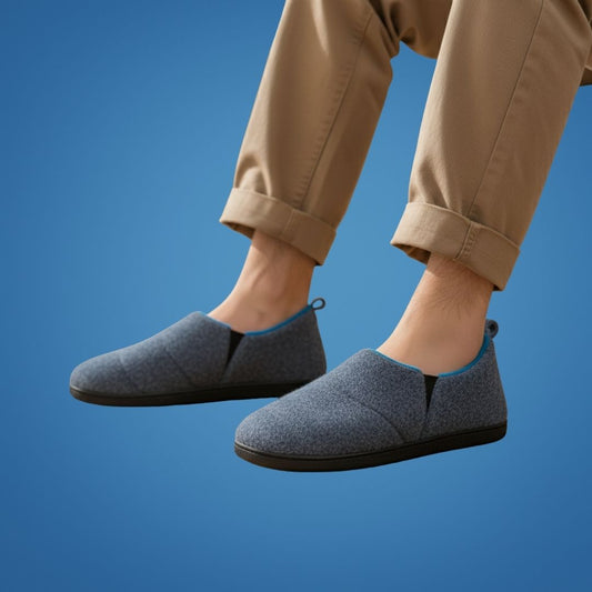 CozyStride | Warm House Slippers – Memory Foam Cushioning – Insulated Breathable Cotton – Relieves Cold Feet and Supports All-Day Comfort