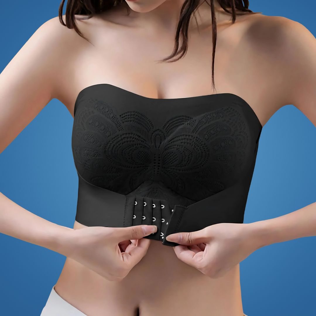 PostureEase | Strapless Posture Bra – Front-Closure Convenience – Light Soft Fabric – Comfortable Support – Improves Posture Under Outfits