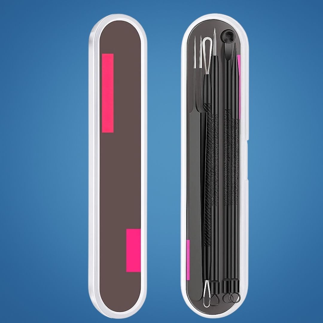 PurePore | Blackhead Remover Tool Kit – Stainless Steel – Travel Case – Easy Spot Removal – Clear Smooth Skin – At-Home & On-the-Go Care