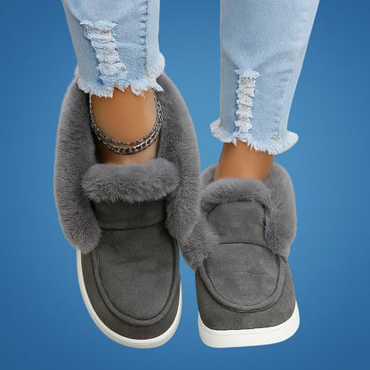 CosyStep | Women’s Suede Ankle Boots – Easy Slip-On Warmth – Plush Lining Anti-Slip Sole – All-Day Comfort & Support for Cold Winter Walks