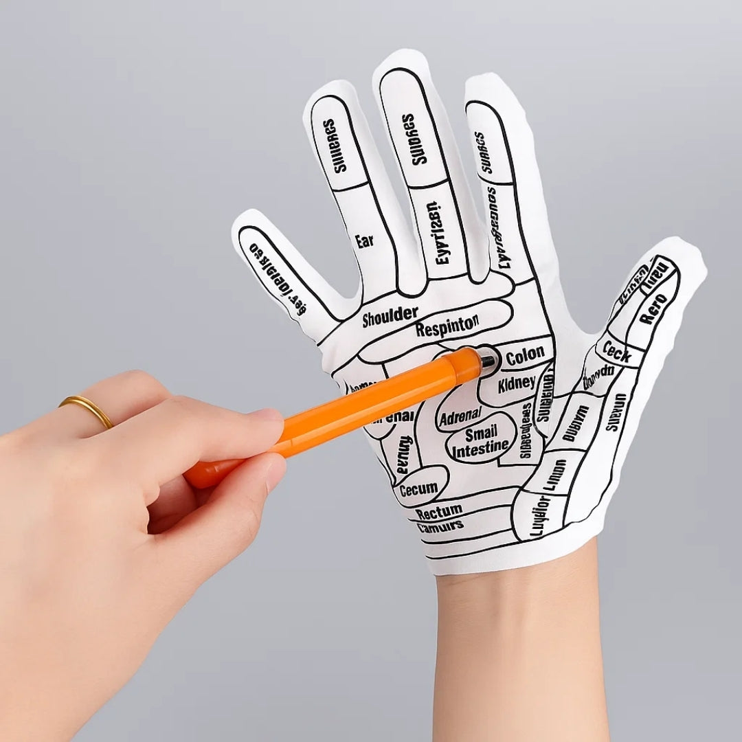 HandEase | Reflexology Gloves – Hand Pain Relief – Boost Circulation – Elastic Non‑Slip Fit – Acupressure Massage Therapy for Sore Hands at Home