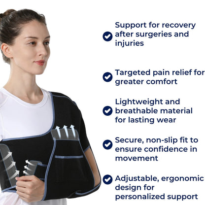 OrthoSecure | Shoulder Brace – Adjustable Support – Post-Surgery Recovery – Pain Relief – Injury Stabilization