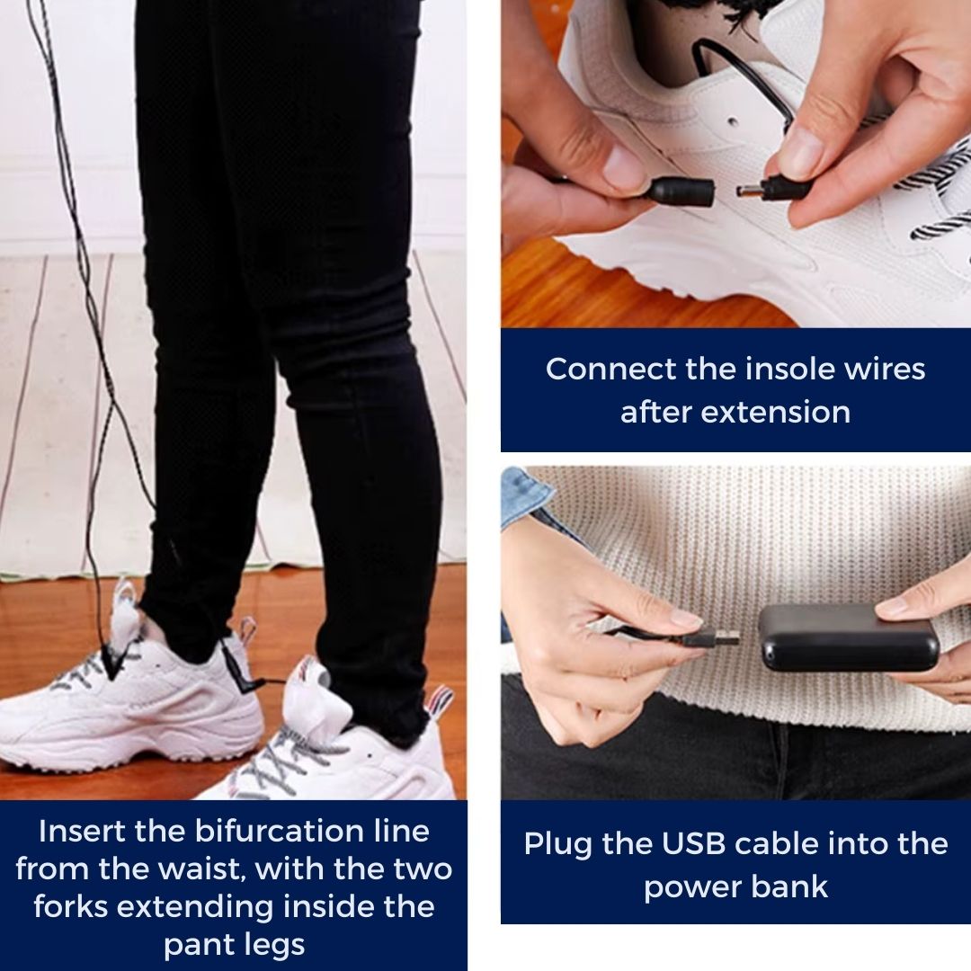 HeatStride Heated Shoe Insoles | Heating Adjustable Shoe Inserts - Temperature Control - Cold Weather - Cold Feet