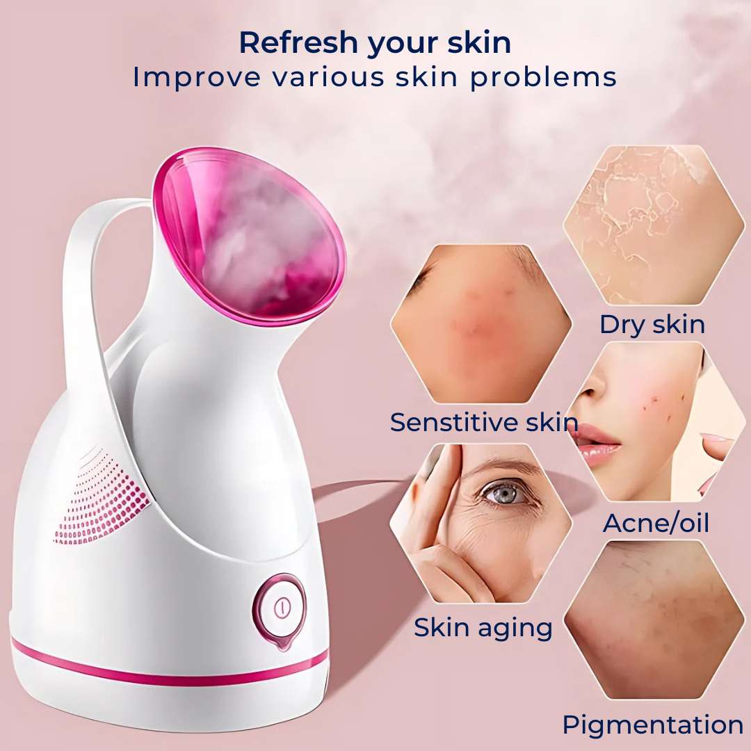 PureGlow | Professional Facial Steamer – Deeply Hydrates, Opens Pores, Boosts Circulation & Soothes Skin – Face Humidifier & Detox Tool