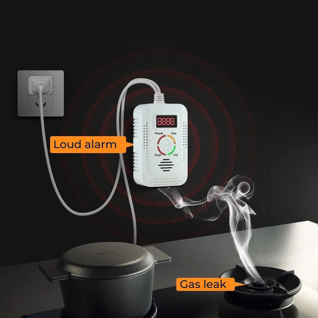 SafeSense | Carbon Monoxide Detector – Digital Display – 85dB Loud Alarm – Home Safety Device – Early Warning Protection for Family
