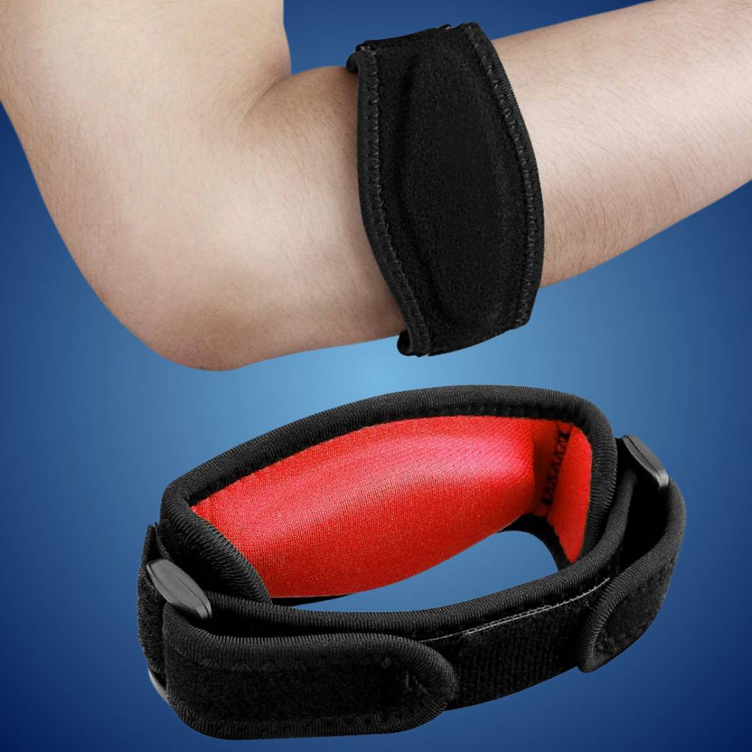FlexSupport Adjustable Elbow Brace Support Pad | Elbow Pain Relief - Compression for Elbow Pain - Comfortable Elbow Brace