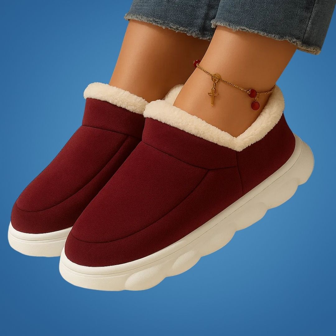 ComfiTread | Winter Slippers – Non-Slip Thick Sole Support – Soft Plush Lining – Extra Warm Comfort & Pain Relief on Cold Hard Floors