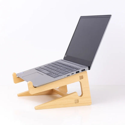 DeskLift | Wooden Laptop Stand – Ergonomic Neck Support – Ventilated Natural Wood – Prevents Overheating – Ideal for Home & Office Use
