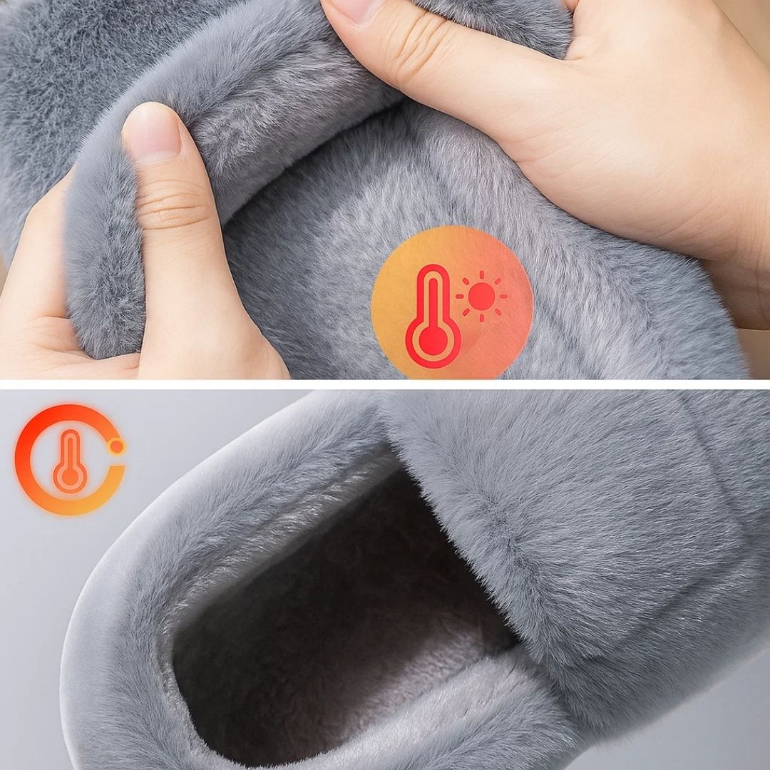 SnugSole | Thick Sole House Slippers – Non Slip – Plush Lining – Warm Cushion Support – Relieves Cold Feet & Improves Comfort Indoors