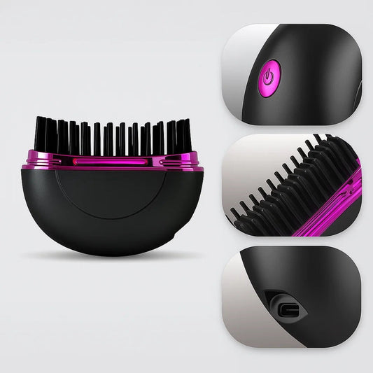 GlamGo | Portable Hair Straightener – Fast Heat Up – Mini Comb Design – Frizz-Free Finish – Quick Touch-Ups for Travel & Daily Use