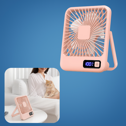 CoolFold | USB Desk Fan – Quiet 5-Speed Air Circulator – Foldable Compact Design – Portable Cooling Relief for Home Office Bedroom Travel