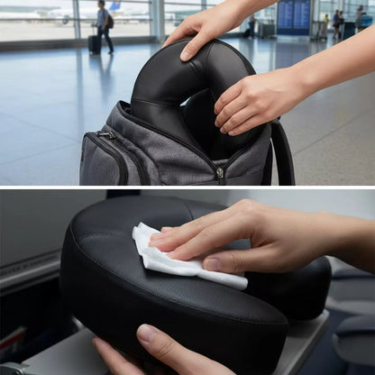 NeckEase | Memory Foam Travel Pillow – Neck Pain Relief – Ergonomic U-Shape Support – Lightweight Comfort for Flights & Long Journeys