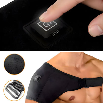 ThermRelief | Heated Shoulder Wrap – Pain Relief & Muscle Relaxation – USB-Powered Lightweight Brace – For Men & Women Everyday Comfort