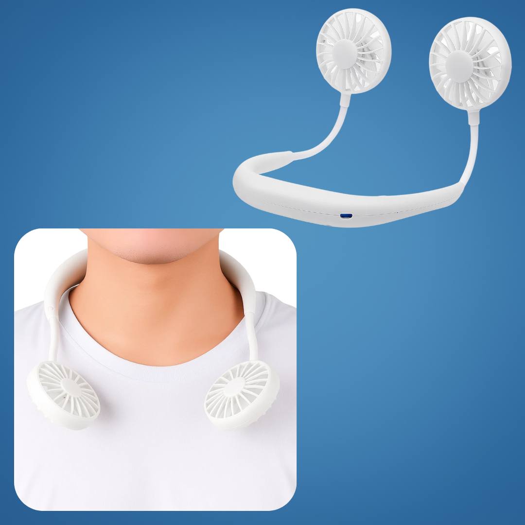 BreezeBand | Portable Neck Fan – Long Battery Life – USB Rechargeable 2000 mAh – Quiet Hands-Free Cooling – Ideal for Travel Festivals Office