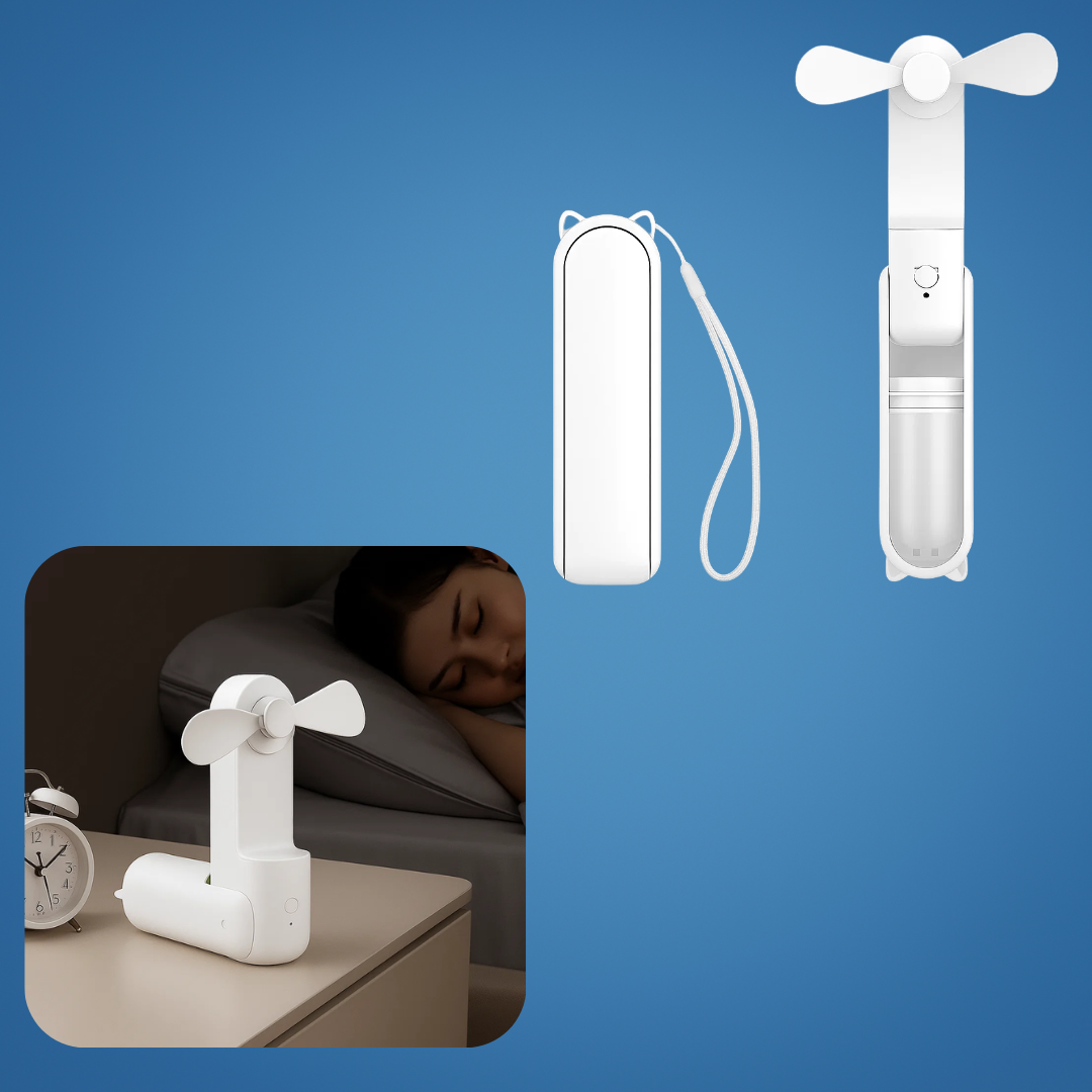 CoolMate | Portable Mini Fan – Long Battery Life – Foldable & Silent – Stay Cool Anywhere – Ideal for Travel, Festivals, Office & Camping
