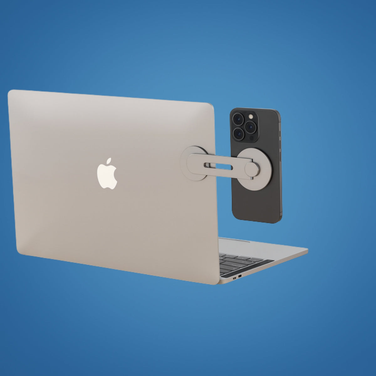 MagnaHold | Laptop Phone Mount – Magnetic Grip – 360° Adjustable Arm – Secure Hands-Free Viewing at Desk