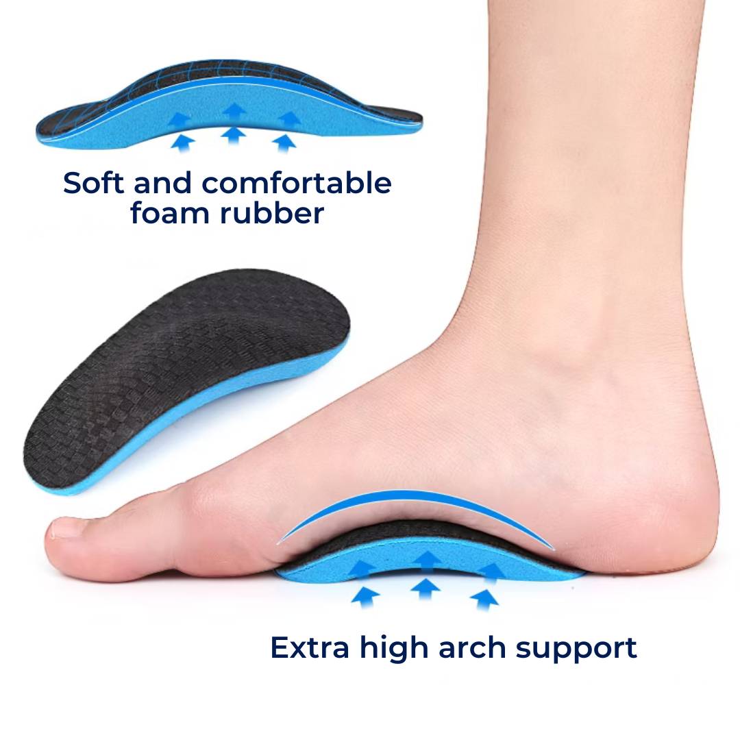 SoleEase High Arch Support Shoe Inserts | Soft EVA Foam - for Comfort Cushioning and Pain Relief