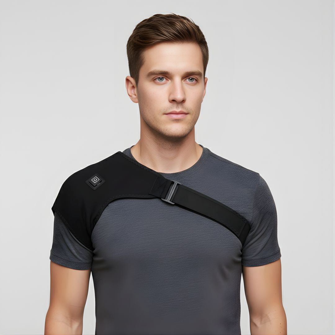 ThermRelief | Heated Shoulder Wrap – Pain Relief & Muscle Relaxation – USB-Powered Lightweight Brace – For Men & Women Everyday Comfort