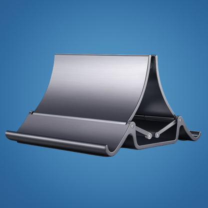 Deskform | Vertical Laptop Stand – Adjustable Aluminium Design – Space-Saving Cooling Holder for Workstations