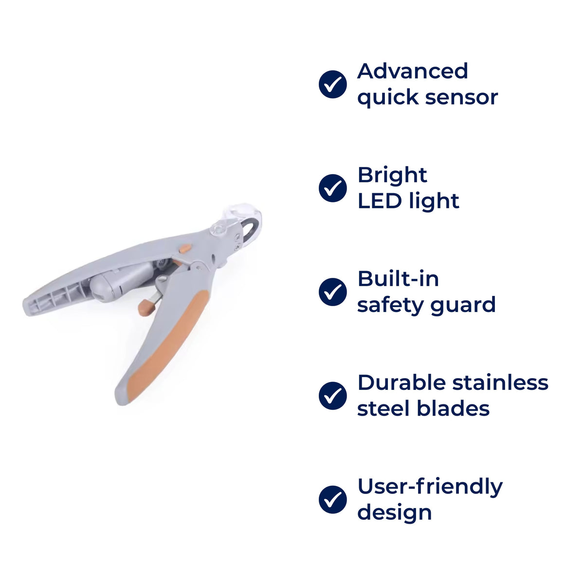 PawSure | Pet Nail Clipper - Quick Sensor - LED Light - Safety Guard - Stainless Steel Blades - Safe, Easy and Precise Nail Trimming