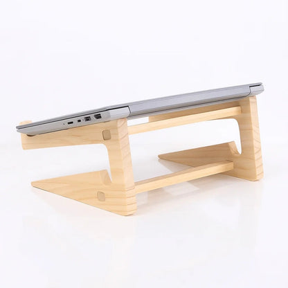 DeskLift | Wooden Laptop Stand – Ergonomic Neck Support – Ventilated Natural Wood – Prevents Overheating – Ideal for Home & Office Use