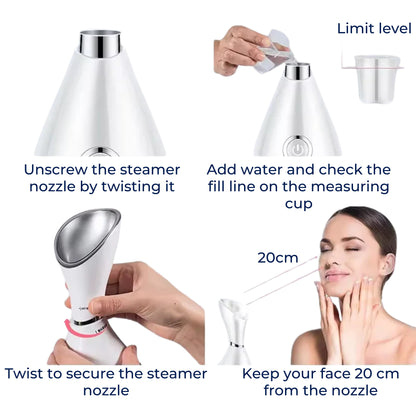GlowMist | Facial Steamer – Deep Pore Cleanse – Fine Mist Technology – At-Home Skincare