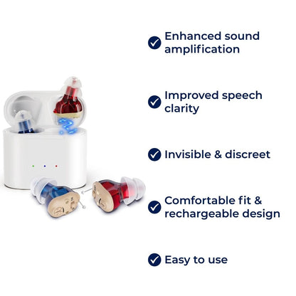 ClearWave | Rechargeable Invisible Hearing Aids Pair – Clearer Sound, Enhanced Speech & Discreet Comfort