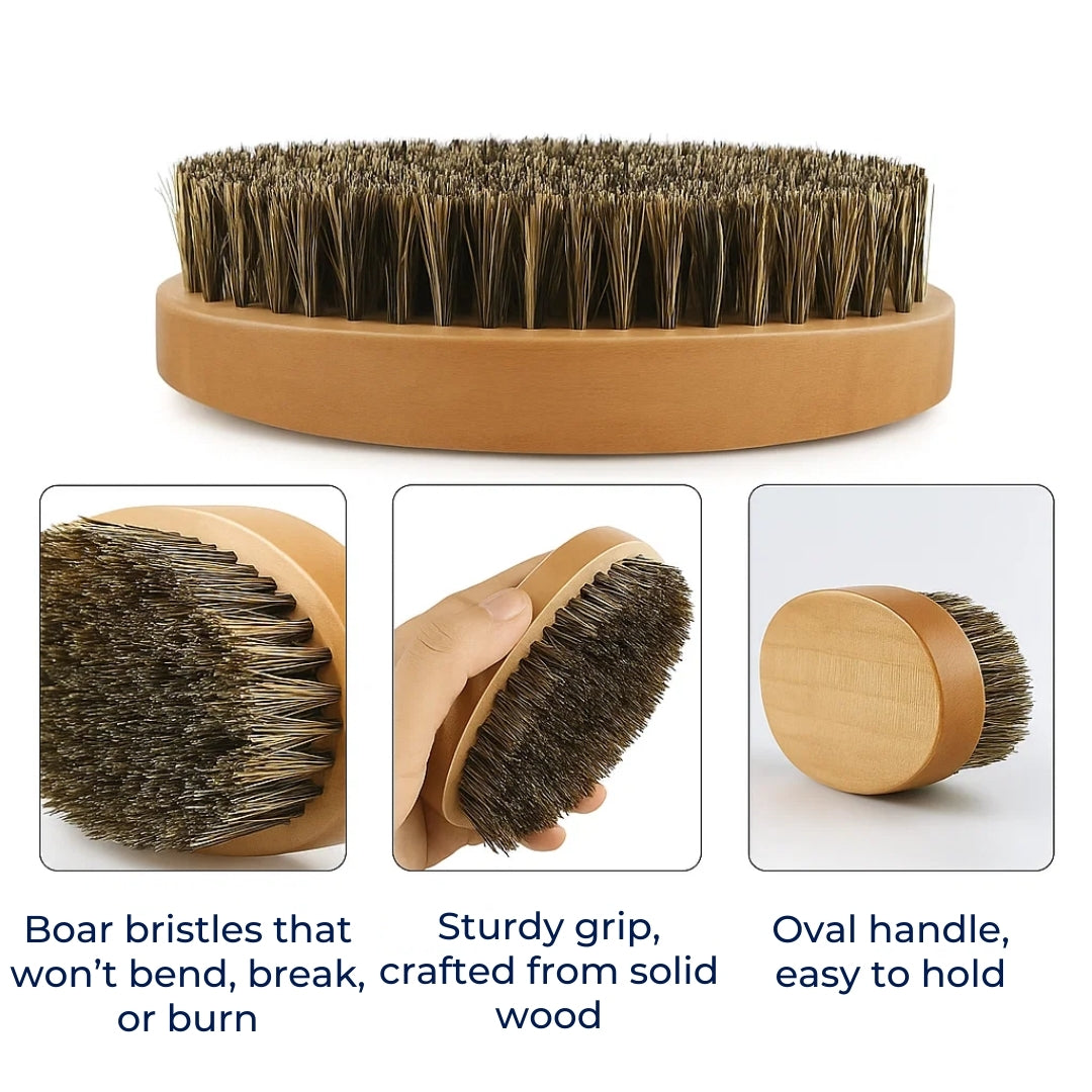 GentleGroom | Beard Brush Set – Easy Lather & Frizz Control – Soft Bristles – Skin-Friendly Grooming – Perfect Daily Beard Care for Men