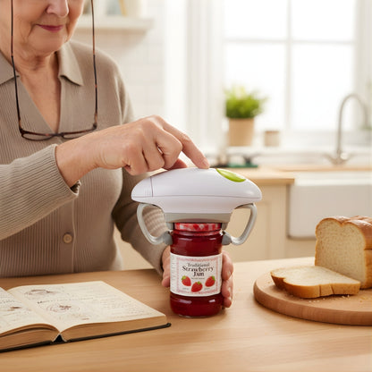 KitchenEase | Automatic Can Opener – Smooth Edge Safety – Battery Powered – One‑Touch Ease – Prevents Cuts – Ideal for Seniors & Cooks