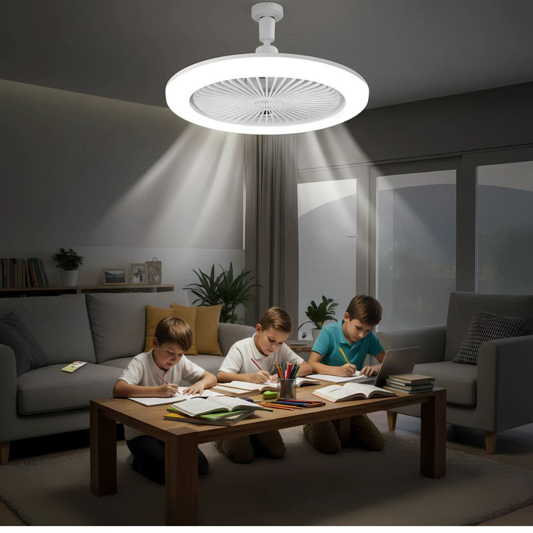 AirLume | Ceiling Fan Light – Easy Installation – E27 Bulb Socket – Remote Control – Quiet Energy Saving Cooling for Home & Office