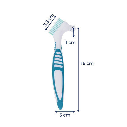 DentureEase | Denture Cleaning Brush – Soft Bristle Dual-Head – Anti-Slip Handle – Scratch-Free Cleaning – Fresh Breath for Seniors