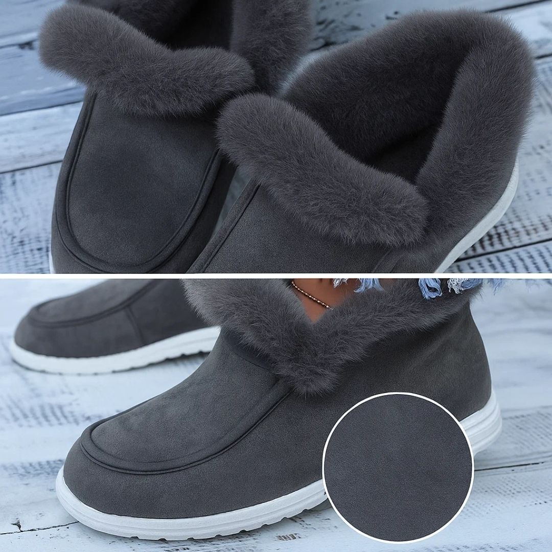 CosyStep | Women’s Suede Ankle Boots – Easy Slip-On Warmth – Plush Lining Anti-Slip Sole – All-Day Comfort & Support for Cold Winter Walks