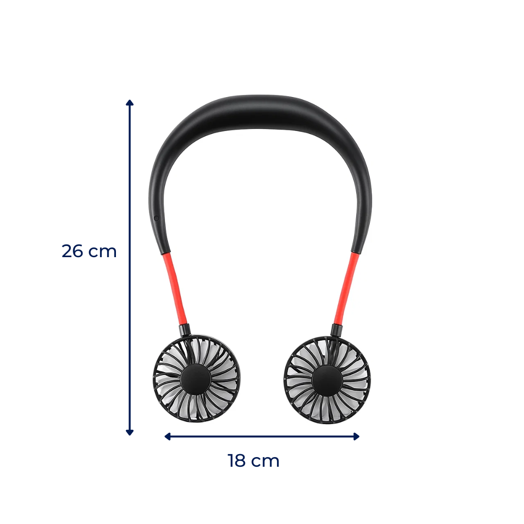 BreezeBand | Portable Neck Fan – Long Battery Life – USB Rechargeable 2000 mAh – Quiet Hands-Free Cooling – Ideal for Travel Festivals Office