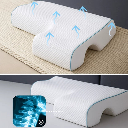 SleepEase | Side‑Sleeper Couple Memory Foam Pillow – Arm‑Hole Comfort – Orthopaedic Neck Support – Pain Relief – Deeper, Restful Sleep