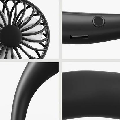 BreezeBand | Portable Neck Fan – Long Battery Life – USB Rechargeable 2000 mAh – Quiet Hands-Free Cooling – Ideal for Travel Festivals Office