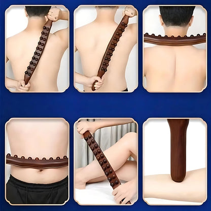 Flexirelief | Gua-Sha Massage Stick – Muscle Tension Relief – Natural Wood – Portable Wellness Tool – Circulation Boost – Deep Relaxation