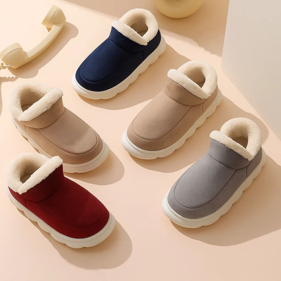 ComfiTread | Winter Slippers – Non-Slip Thick Sole Support – Soft Plush Lining – Extra Warm Comfort & Pain Relief on Cold Hard Floors