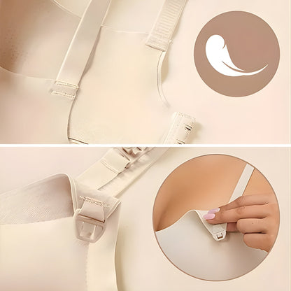 MumEase | Wireless Nursing Bra – One-Hand Snap Access – Ultra-Thin Breathable Support – All-Day Comfort for Breastfeeding Mums