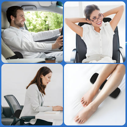 SpineEase | Lumbar Support Pillow – Relieves Lower Back Pain – Contoured Memory Foam – Enhances Posture – Perfect for Office Car Home Chairs