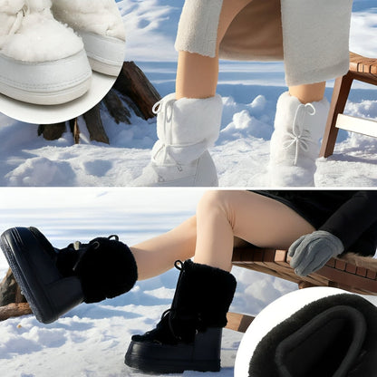 FrostStride | Women’s Moon Boots – Waterproof Snow Defence – Plush Faux Fur Lining – Warm Comfort – Non Slip Grip for Cosy Winter Walks