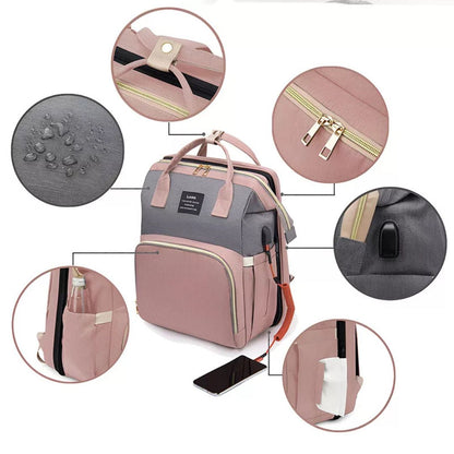 BabyVoyage | Foldable Baby Travel Cot – Waterproof Design – USB Charging Port – Ideal for On-the-Go Parents