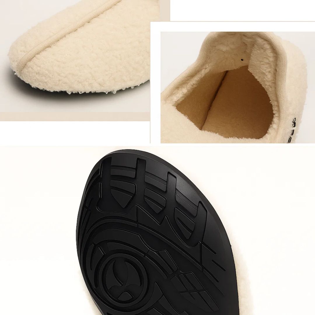 SnugStride | Winter Slippers – Non-Slip Plush Indoor Shoes – Thick Memory Foam Sole – Keeps Feet Warm, Comfy and Protected at Home