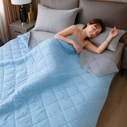 SilkCool | Cooling Blanket – Instant Cooling Comfort – Silky Hypoallergenic Fibre – Prevents Overheating – Relief for Night Sweats Sensitive Skin