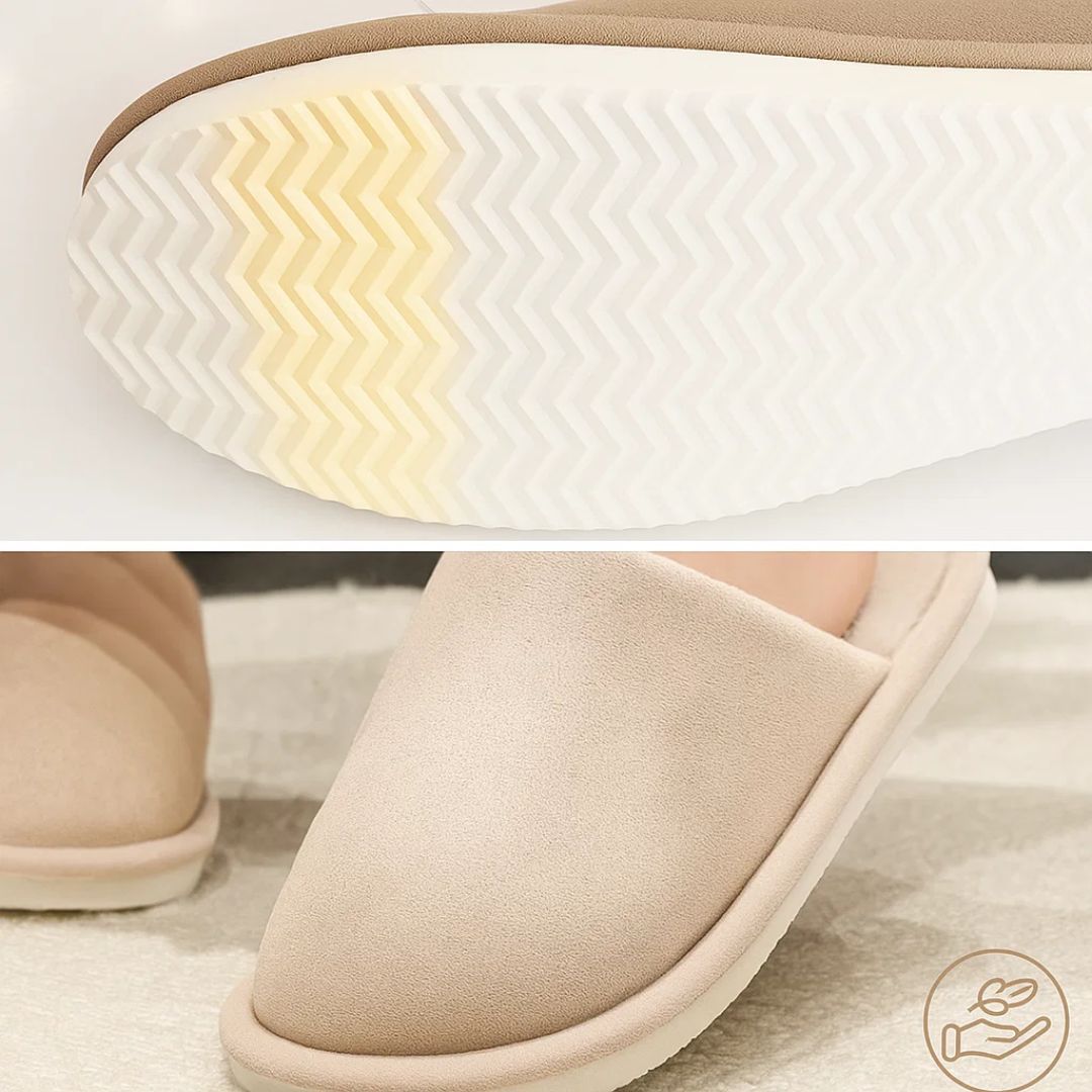 HomeHug | Warm Non-Slip House Slippers – Cushioned Closed-Toe Design – Prevent Cold Floors – All-Day Comfort & Foot Support for Adults
